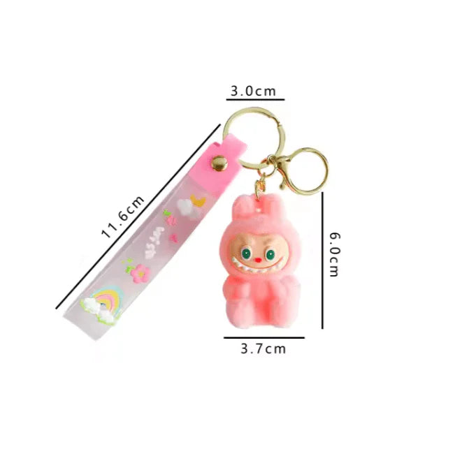 Labubu - Wish & Fuzz Rainbow Wrist‑Strap Keychain
